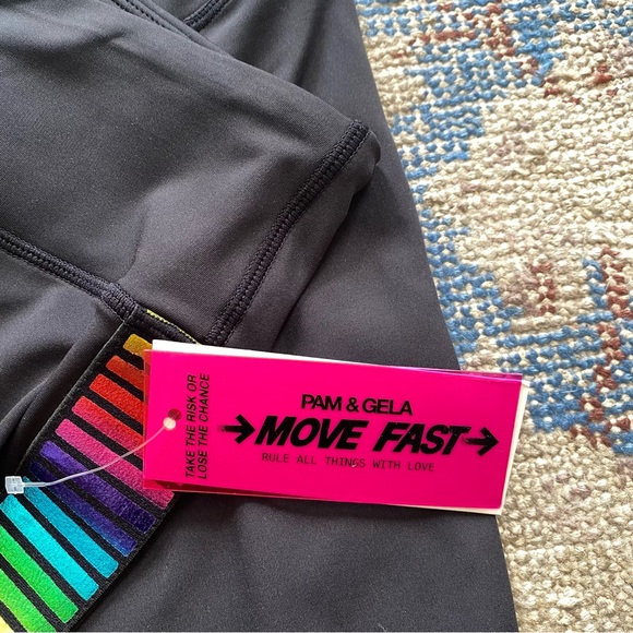 NWT Pam & Gela Lurex Rainbow 7/8 Leggings M - Picture 7 of 7